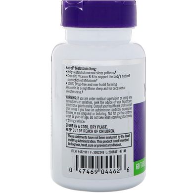Мелатонін, Natrol, 60 таблеток, (NTL-04462), фото