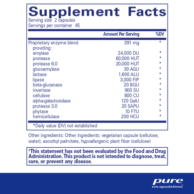 Пищеварительные ферменты Pure Encapsulations Digestive Enzymes Ultra - 90 капсул, фото