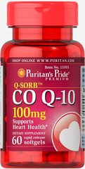 Коензим Q-10, Q-SORB Co Q-10, Puritan's Pride, 100 мг, 60 капсул (PTP-00057), фото