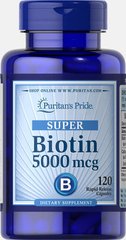 Биотин, Biotin, Puritan's Pride, 5000 мкг, 120 капсул (PTP-13431), фото