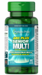 Мультивітаміни і мінерали 50+, ABC Plus Senior Multi, Puritan's Pride, без заліза, 60 капсул (PTP-17190), фото
