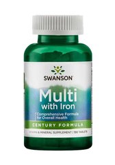 Мультивітаміни з залізом, Multi with Iron Century Formula, Swanson, 130 таблеток (SWV-01250), фото
