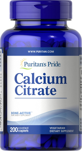 Puritan's Pride, Calcium Citrate, Кальций цитрат, 200 мг, 200 капсул (PTP-17513), фото