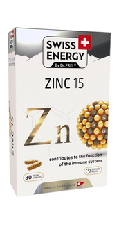Swiss Energy, ZINC, Цинк, 15 мг, 30 веганських капсул (SWE-15098), фото