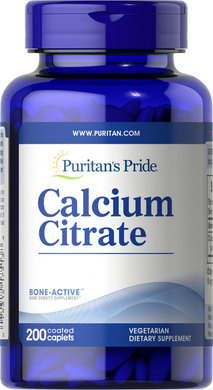 Puritan's Pride, Calcium Citrate, Кальций цитрат, 200 мг, 200 капсул (PTP-17513), фото