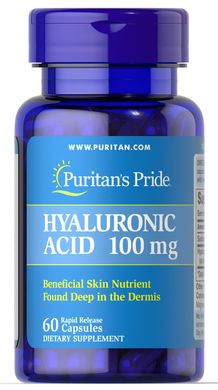 Гіалуронова кислота, Hyaluronic Acid, Puritan's Pride, 100 мг, 60 капсул (PTP-17688), фото