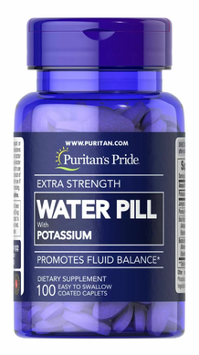 Поддержка водного баланса, Extra Strength Water Pill, Puritan's Pride, 100 каплет (PTP-11832), фото