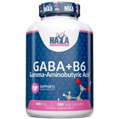 Haya Labs, GABA + B6, 500 мг, 100 веганських капсул (820761), фото