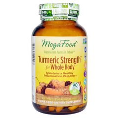 MegaFood, Сила куркуми для всього організму, Turmeric Strength for Whole Body, 90 таблеток (MGF-10009), фото