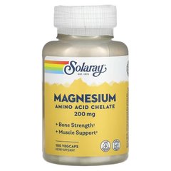Solaray, Магний, 200 мг, 100 растительных капсул (SOR-04630), фото