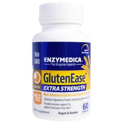 Enzymedica, GlutenEase, добавка для переваривания глютена с повышенной силой действия, 60 капсул (ENZ-12011), фото