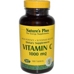 Nature's Plus, Витамин C, 1000 мг, 180 таблеток (NAP-02310), фото