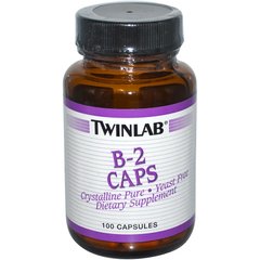 Витамин В-2, рибофлавин, B-2, Twinlab, 100 капсул, (TWL-00603), фото