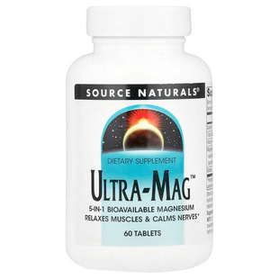 Source Naturals, Ultra-Mag, Ультра магній та вітамін В6, 60 таблеток (SNS-00802), фото