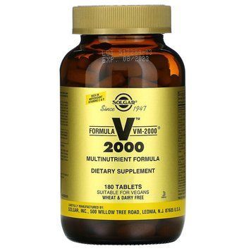 Мультинутрієнтний комплекс Solgar Formula VM-2000 - 180 таблеток, фото