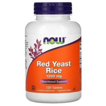 Красный ферментированный рис 1200 мг NOW Foods Red Yeast Rice - 120 таблеток, фото