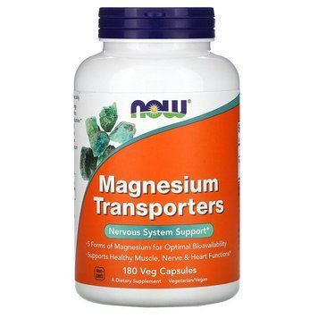 Магнієві транспортери NOW Foods Magnesium Transporters - 180 вегетаріанських капсул, фото