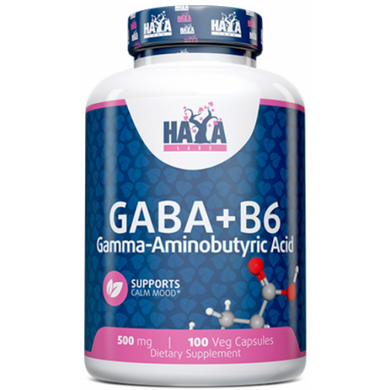 Haya Labs, GABA + B6, 500 мг, 100 веганских капсул (820761), фото