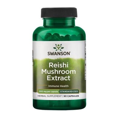 Swanson, Екстракт грибів рейші, стандартизований, 500 мг, 90 капсул (SWV-14143), фото
