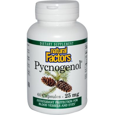 Пікногенол, Pycnogenol, Natural Factors, 25 мг, 60 капсул (NFS-02090), фото