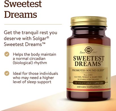 Solgar, Sweetest Dreams, 30 растительных капсул (SOL-01938), фото
