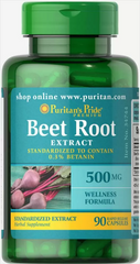 Буряк, екстракт кореня, Beet Root Extract, Puritan's Pride, 500 мг, 90 капсул (PTP-34744), фото