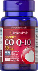 Коензим Q-10, Q-SORB Co Q-10, Puritan's Pride, 30 мг, 100 капсул (PTP-17271), фото