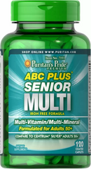 Мультивитамины и минералы 50+, ABC Plus Senior Multi, Puritan's Pride, без железа, 120 капсул (PTP-17191), фото