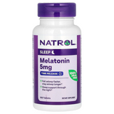 Natrol, Мелатонин, медленное высвобождение, с повышенной силой действия, 5 мг, 100 таблеток (NTL-04837), фото