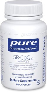 SR-Коензим Q10 c Пірролохінолінхіноном, SR-CoQ10 with PQQ, Pure Encapsulations, 60 капсул, (PE-01265), фото