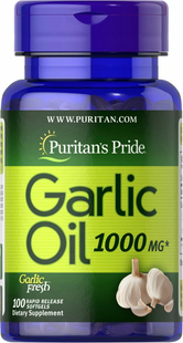 Часникова олія, Garlic Oil, Puritan's Pride, 1000 мг, 100 гелевих капсул (PTP-12970), фото