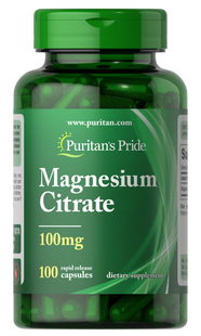 Puritan's Pride, Magnesium Citrate, Магній цитрат, 100 мг, 100 капсул (PTP-15215), фото