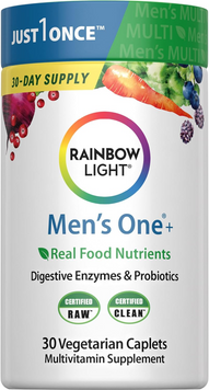 Мультивітаміни для чоловіків Rainbow Light Men's One + Real Food Nutrients - 30 вегетаріанських таблеток, фото
