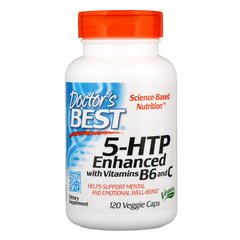 Doctor's Best, 5-гідрокситриптофан, збагачений вітамінами B6 і C, 120 вегетаріанських капсул (DRB-00120), фото