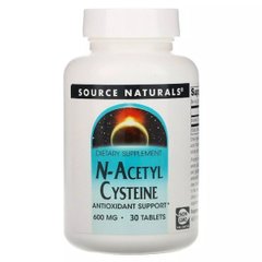 Source Naturals, N-ацетил-L-цистеїн, 600 мг, 30 таблеток (SNS-00849), фото