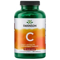 Swanson, Вітамін C та шипшина, 500 мг, 250 капсул (SWV-01102), фото