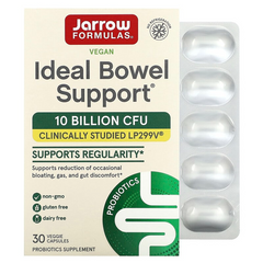 Jarrow Formulas, Ideal Bowel Support, 299v, 10 млрд клеток, 30 растительных капсул (JRW-03028), фото