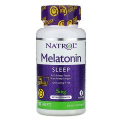 Natrol, Мелатонін, повільне вивільнення з підвищеною силою дії, 5 мг, 100 таблеток (NTL-04837), фото