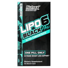 Nutrex Research, LIPO-6 Black для жінок, ультраконцентрат, 60 чорних капсул (NRX-00072), фото