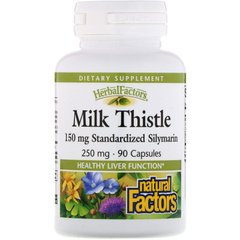 Розторопша (Milk Thistle), Natural Factors, 250 мг, 90 капсул (NFS-04181), фото