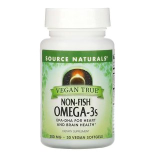 Source Naturals, Vegan True, омега-3 жирні кислоти не з риби, 300 мг, 30 веганських капсул (SNS-02591), фото