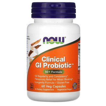 Пробіотик для травлення 50+ років NOW Foods Clinical GI Probiotic - 60 рослинних капсул, фото