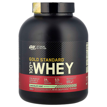 Optimum Nutrition, 100% Whey Gold Standard, сывороточный протеин, со вкусом шоколада и мяты, 2240 г, фото