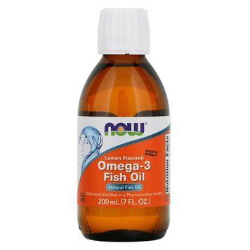 Жидкий рыбий жир NOW Foods Omega-3 Fish Oil | лимон - 200 мл, фото