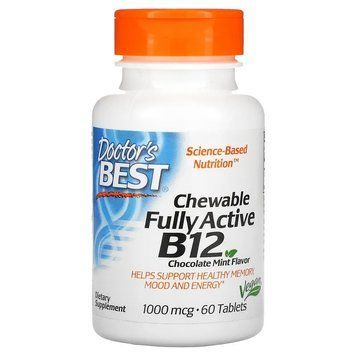 Витамин B12 жевательный Doctor's Best Fully Active B12 Chewable - 1000 мкг, 60 таблеток, фото