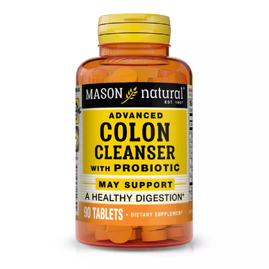Очищення і Детокс з пробіотиками, Advanced Colon Cleanser With Probiotic, Mason Natural, 90 таблеток (MAV-15439), фото