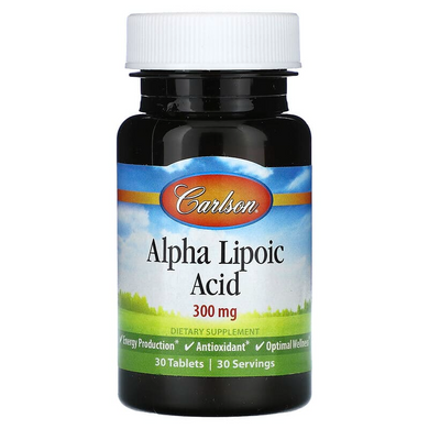Альфа липоевая кислота, Carlson Labs, 300 мг, 30 таблеток (CAR-08070), фото