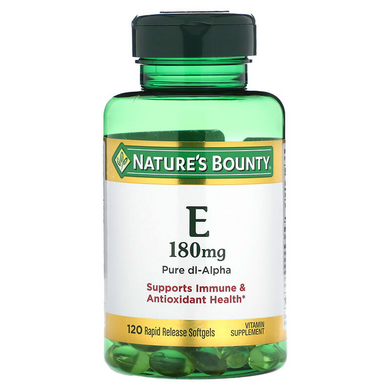 Nature's Bounty, Вітамін E, 180 мг, 120 м'яких таблеток (NRT-01751), фото