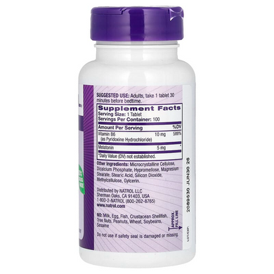 Natrol, Мелатонин, медленное высвобождение, с повышенной силой действия, 5 мг, 100 таблеток (NTL-04837), фото