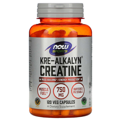 NOW Foods, Sports, Kre-Alkalyn, креатин, 1500 мг, 120 веганських капсул (NOW-02055), фото